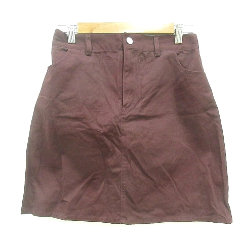 ファン FUN タイトスカート ミニ L 赤紫 ワインレッド /MN レディース拍卖