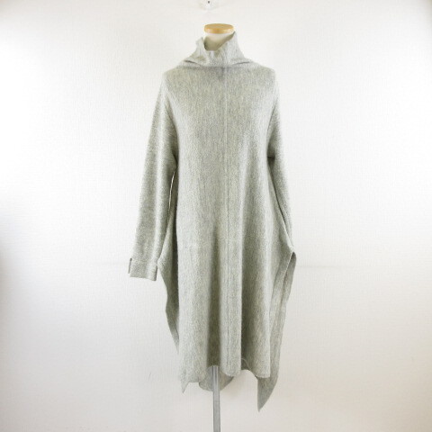 ブージュルード Bou Jeloud ニットチュニック タートルネック 長袖 ストレッチ グレー F *A43 レディース拍卖