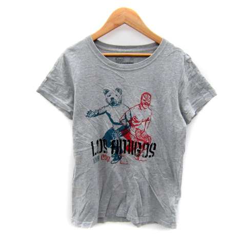 コーエン coen Tシャツ カットソー 半袖 ラウンドネック プリント L グレー /SY35 レディース拍卖