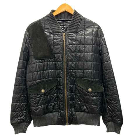 グッチ GUCCI ジャケット ブルゾン キルティング ナイロン エルボーパッチ 中綿 長袖 48 黒 ブラック メンズ拍卖