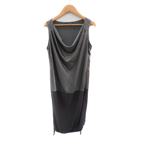 ボナジョルナータ BUONA GIORNATA ノースリーブワンピース ミニ丈 ドレープネック S グレー ダークグレー /YK27 レディース拍卖