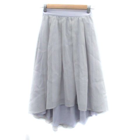 ナイスクラップ NICE CLAUP フレアスカート フィッシュテールスカート ミモレ丈 チュール グレー 紫 パープル /HO8 レディース拍卖