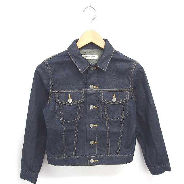 ビューティフルピープル beautiful people 子供服 ジージャン Gジャン デニム ジャケット 長袖 140 紺 インディゴ /TT キッズ拍卖