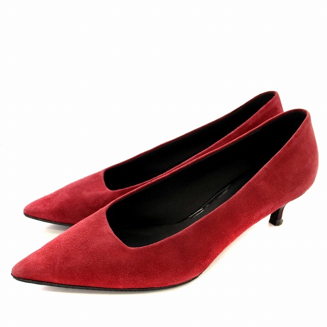 フルラ FURLA パンプス スエード ポインテッドトゥ ローヒール ボルドー 37.5 /☆G レディース拍卖