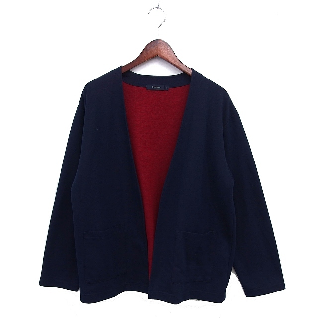 レイジブルー RAGEBLUE オープン カーディガン コットンj混 シンプル 長袖 L 紺 ネイビー /NT17 メンズ拍卖