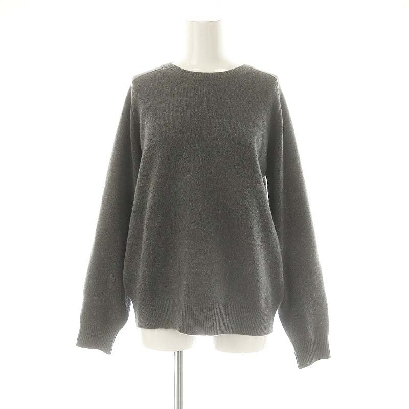 イエナ IENA 24AW SUPER180 クルーネックプルオーバー ニット セーター ウール グレー /MI ■OS ■SH レディース拍卖