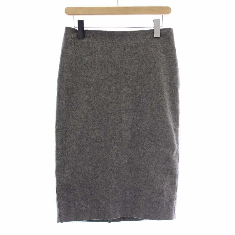ドゥーズィエムクラス DEUXIEME CLASSE 23AW Bewitchingスカート タイト ひざ丈 スリット ウール 38 グレー /BB レディース拍卖