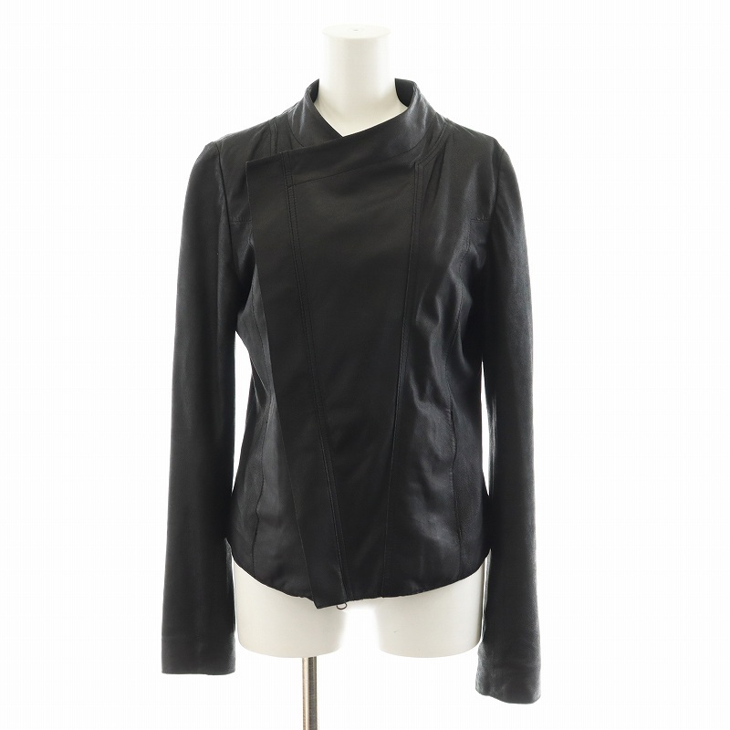 ルシェルブルー LE CIEL BLEU レザージャケット 革ジャン 羊革 40 黒 ブラック 15S64002-2 /AN10 レディース拍卖