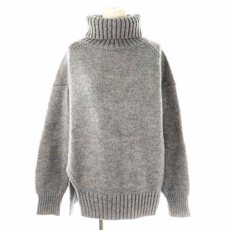 シップス SHIPS サイドスリットタートルネックニット セーター アルパカ混 S ネイビー /DO ■OS レディース拍卖