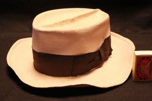 【旧家蔵出し】★アンティーク 帽子『古いパナマ帽』頭周51.0 The latests Boom★(検:おしゃれ/昭和/大正/ビンテージ/ハット/当時物)0628A拍卖
