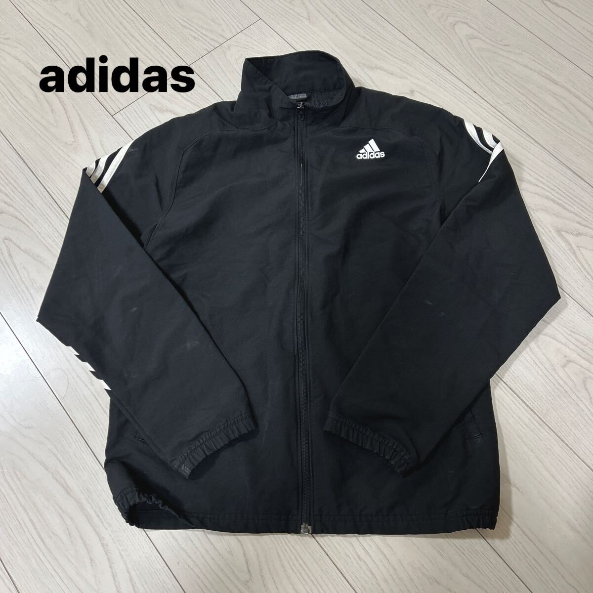 adidas アディダス ブラック ナイロンジャケット サイズ: L シンプル THF-141拍卖