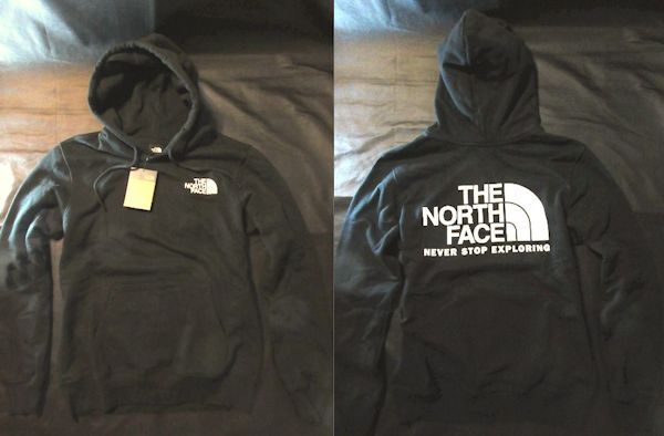 本物正規◆ノースフェイス◆スウェットパーカー THROWBACK NSE■XXL■黒/白■新品/アメリカ限定/背面ロゴ/JK3/裏起毛拍卖