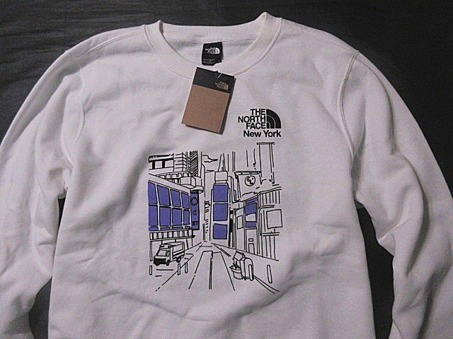 本物正規◆ノースフェイス◆トレーナー クルー スウェット SOUVENIR■XL■白■新品 アメリカ限定/裏地起毛■NEW YORK CITY■A63拍卖