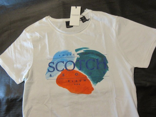 本物正規◆スコッチ&ソーダ◆Tシャツ SCOTCH■オフホワイト■M■新品/152424拍卖