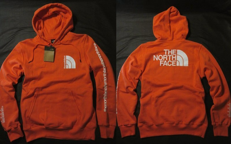 本物正規◆ノースフェイス◆スウェットパーカー BRAND PROUD 袖ロゴ■XL■RETORO ORANGE■新品/アメリカ限定■LV3/裏起毛/レトロ オレンジ拍卖