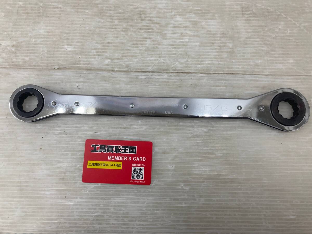 【中古品】【0924】★Snap-on 7/8-15/16インチ 12角 板ラチェットレンチ R2830C スナップオン ITU8DHS7O7PE拍卖