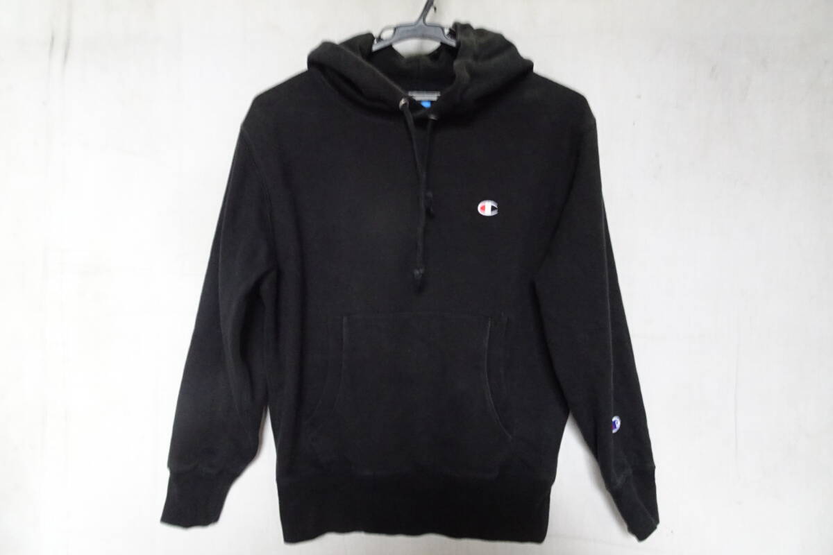Champion/チャンピオン/C3-LS151/長袖パーカ/フーディー/スウェット素材/ロゴししゅう/カジュアル/黒/ブラック/XSサイズ(3/3R7)拍卖