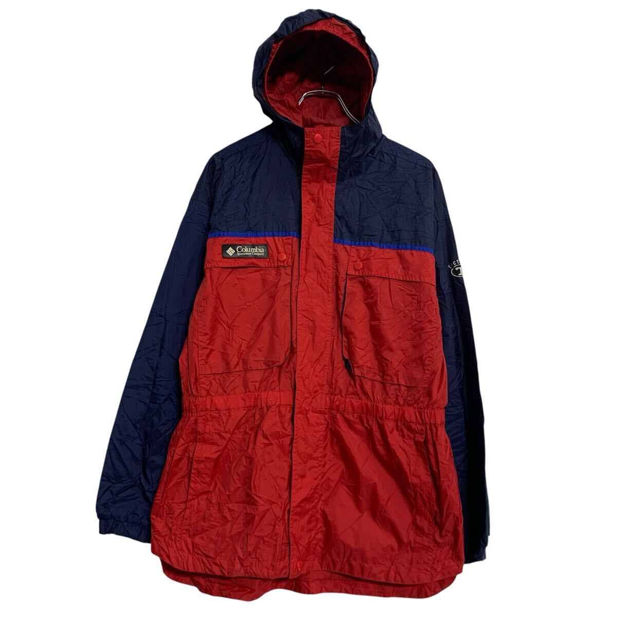 Columbia ジャケット キッズ 170 レッド ネイビー コロンビア ジップアップ マルチポケット アウトドア 古着卸 アメリカ仕入 a702-7499拍卖