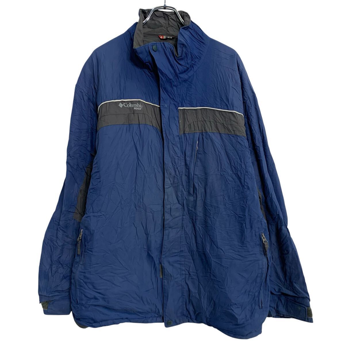Columbia 中綿ジャケット XL ブルー コロンビア ジップアップ ビッグサイズ ワンポイント ロゴ アウトドア 古着卸 アメリカ仕入 a702-7560拍卖