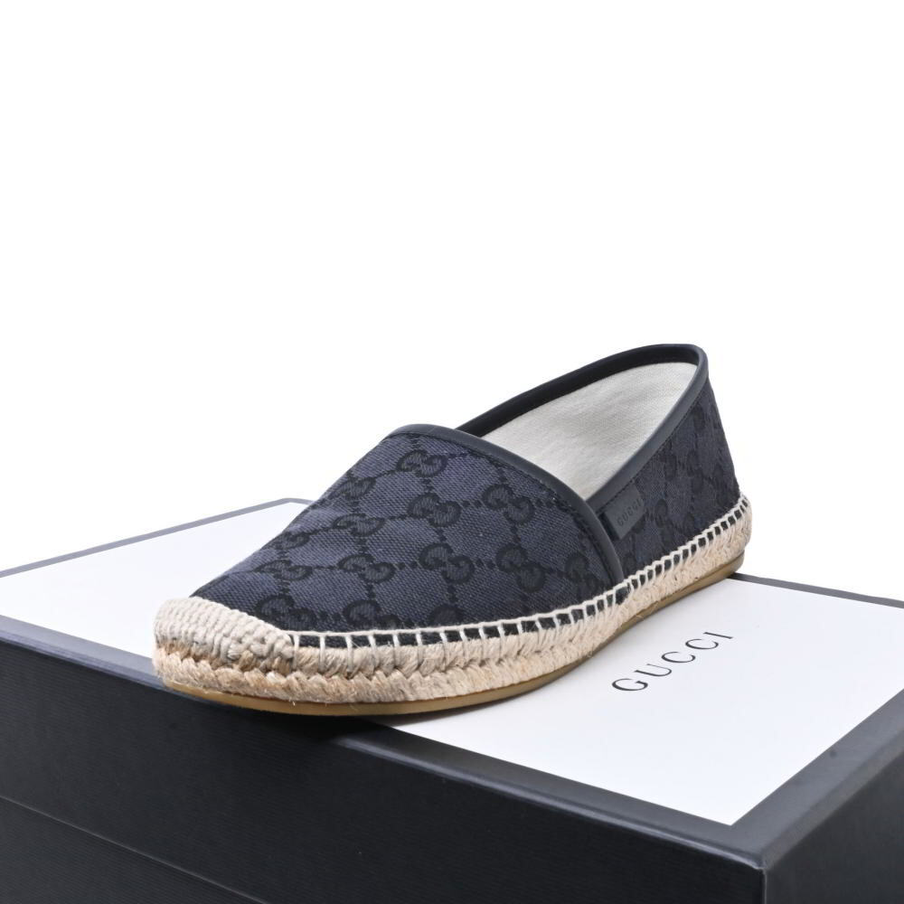 美品 GUCCI GG柄 スリッポン 36 1/2 ブラック グッチ KL4B2HLU62拍卖