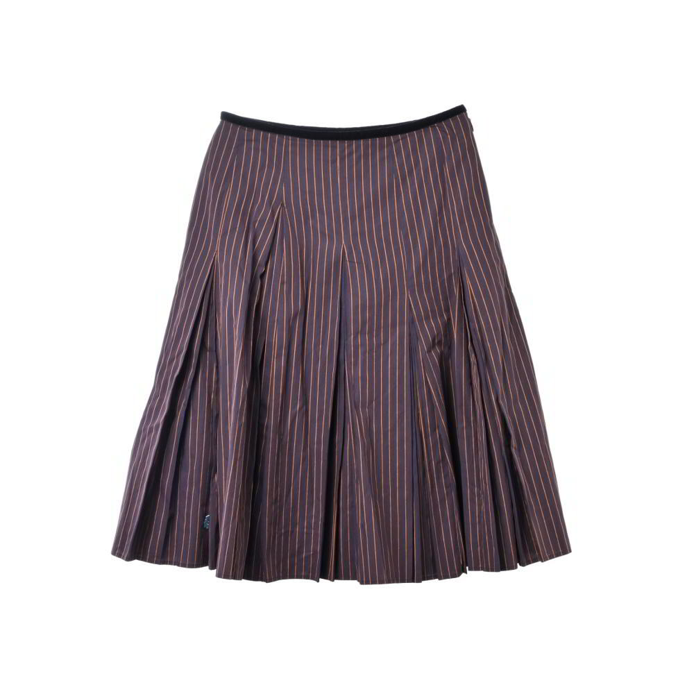美品 Paul Smith コットン ストライプ スカート 38 ブラウン ポールスミス KL4BSLPU72拍卖