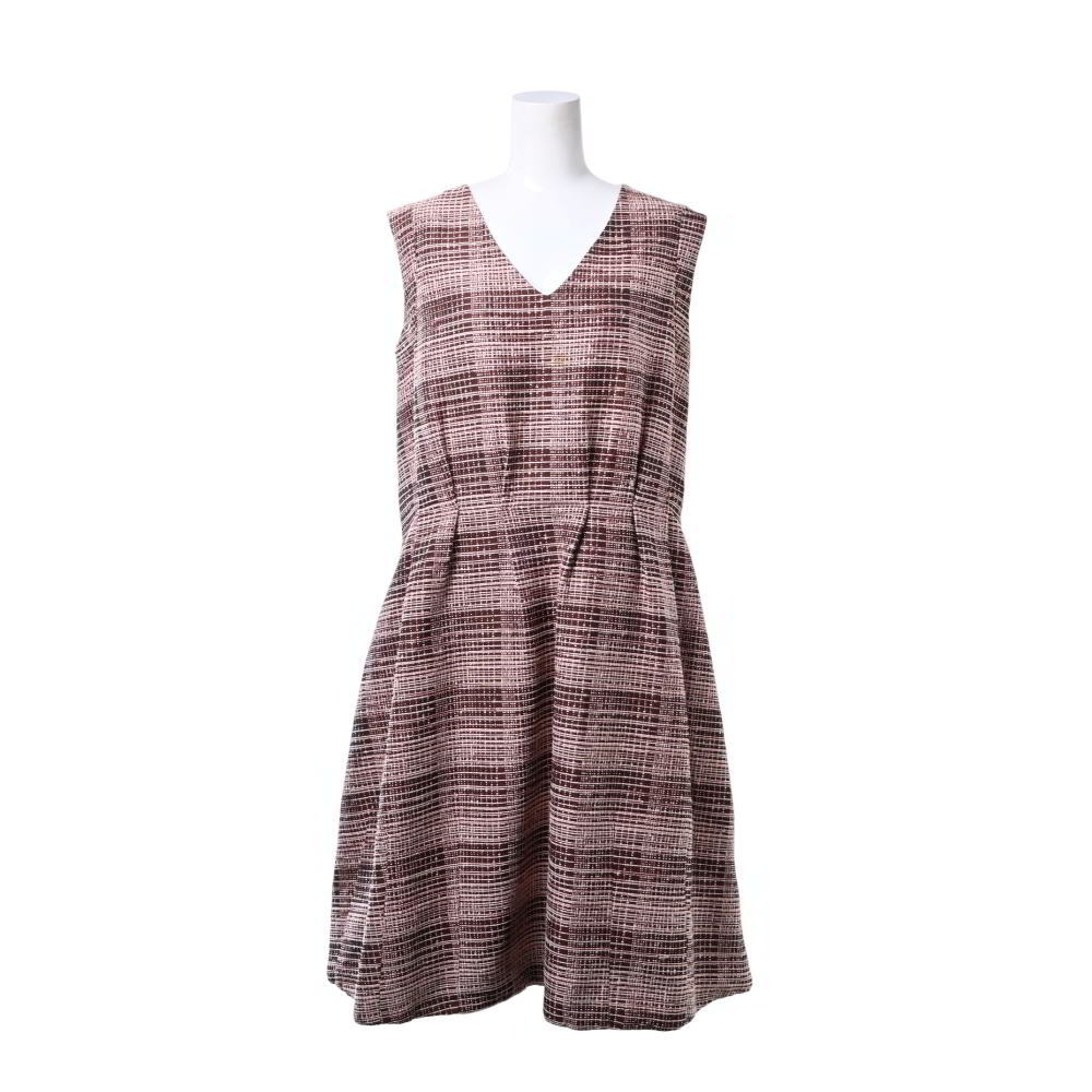 MARNI コットン ノースリーブ ツイード ワンピース 40 ピンク マルニ KL4B2APB66拍卖