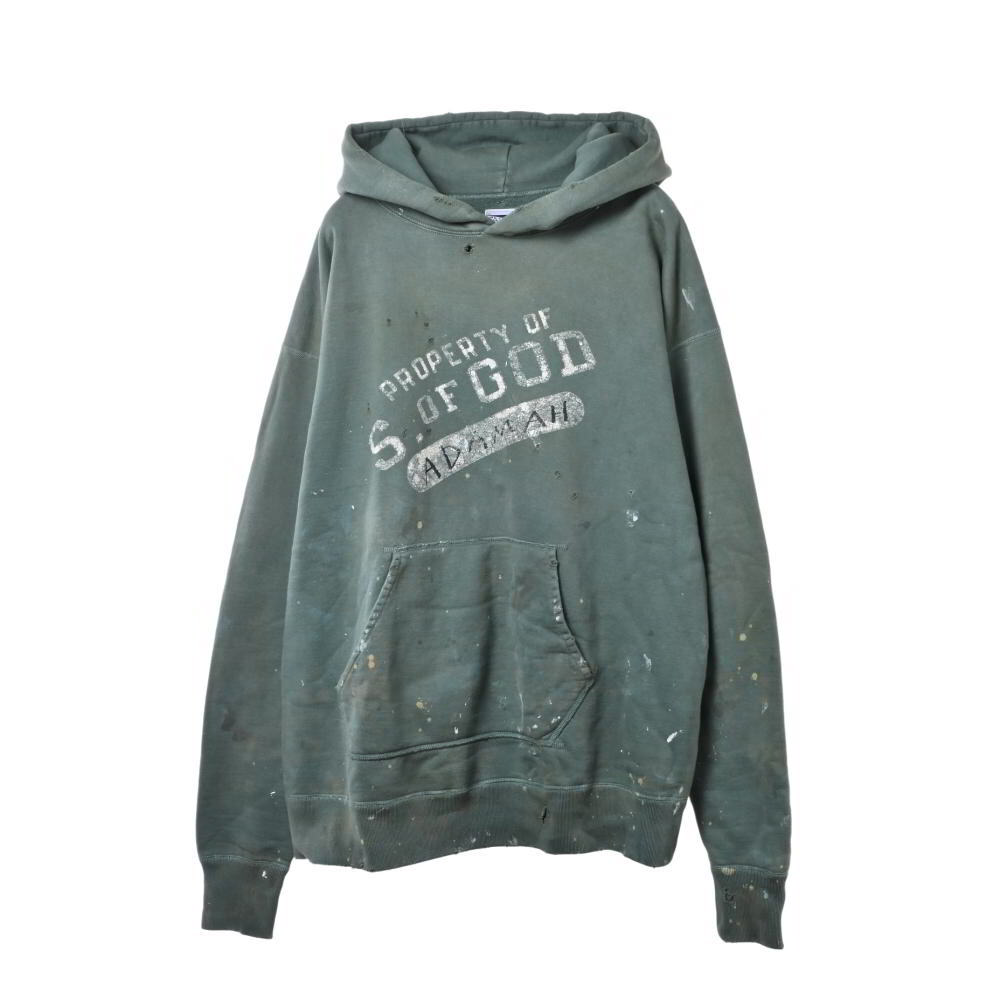 SAINT MICHAEL Adamah プリント 加工 プルオーバーパーカ XL カーキ セントマイケル KL4BSL2P73拍卖