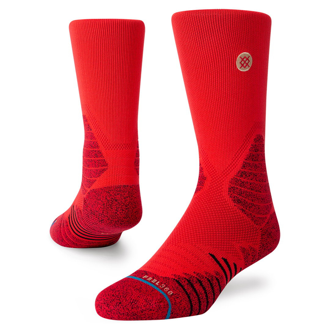 STANCE ICON HOOPS CREW サイズM RED FEEL360 インフィニット クルー スポーツ ソックス 靴下 アイコン 赤拍卖