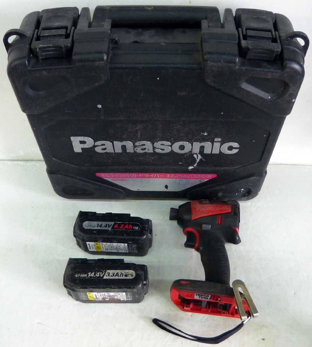 ☆Panasonic パナソニック 14.4/18V 充電インパクトドライバ【EZ75A7】14.4Vバッテリー2個付 USED品☆拍卖