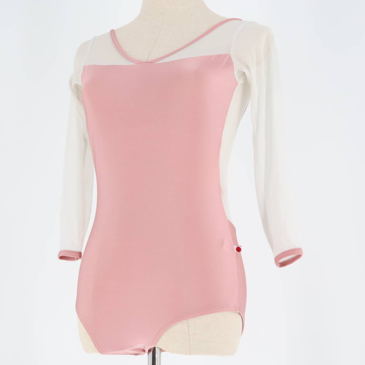 『送料無料』【美品 スペイン製 バレエ衣装】ピンク YUMIKO ユミコ レオタード レッスン 練習着 ballet 長袖 レース かわいい 無地 ダンス拍卖