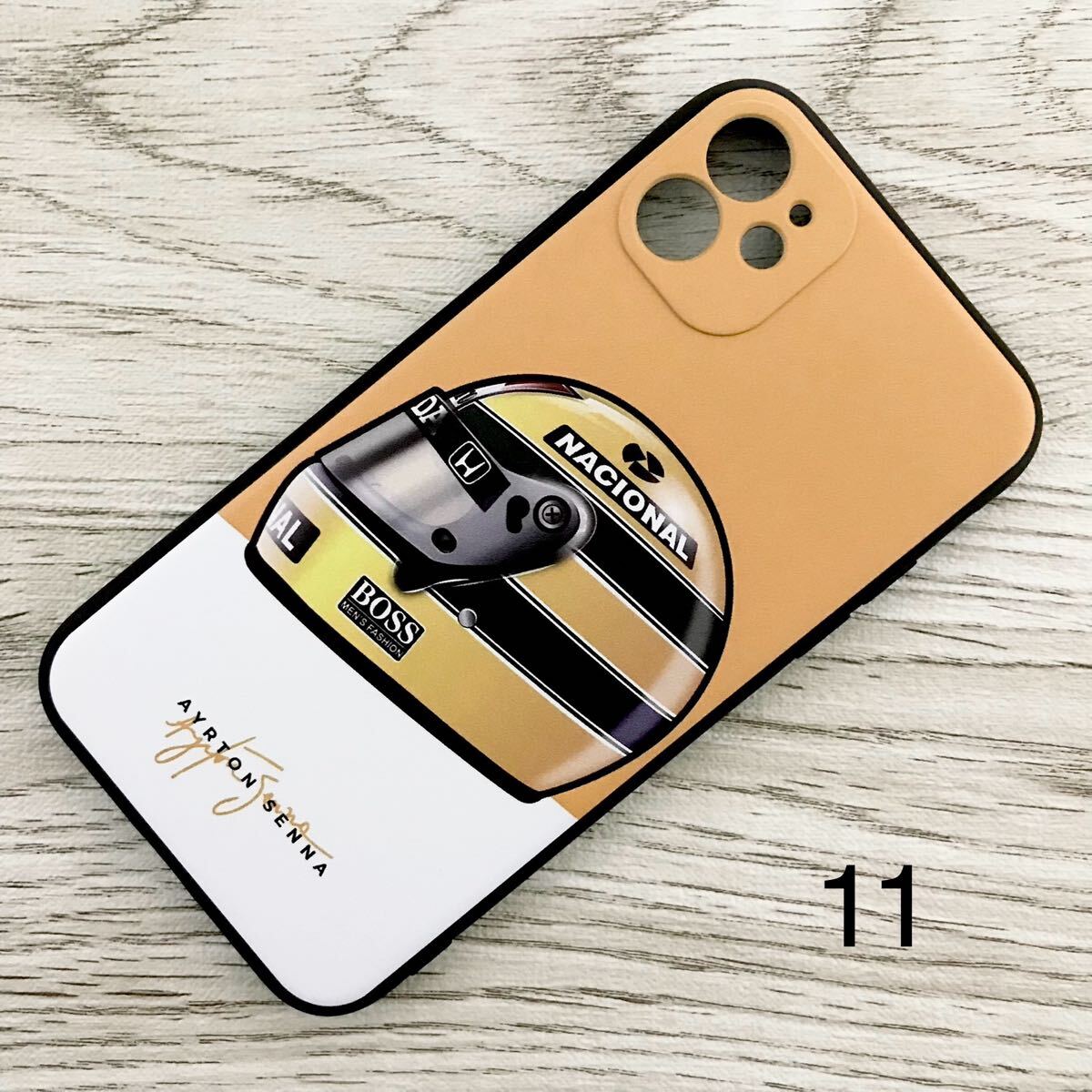 アイルトン・セナ ヘルメット iPhone 11 ケース F1 マクラーレン ロータス ホンダ ブラジル スマホ拍卖