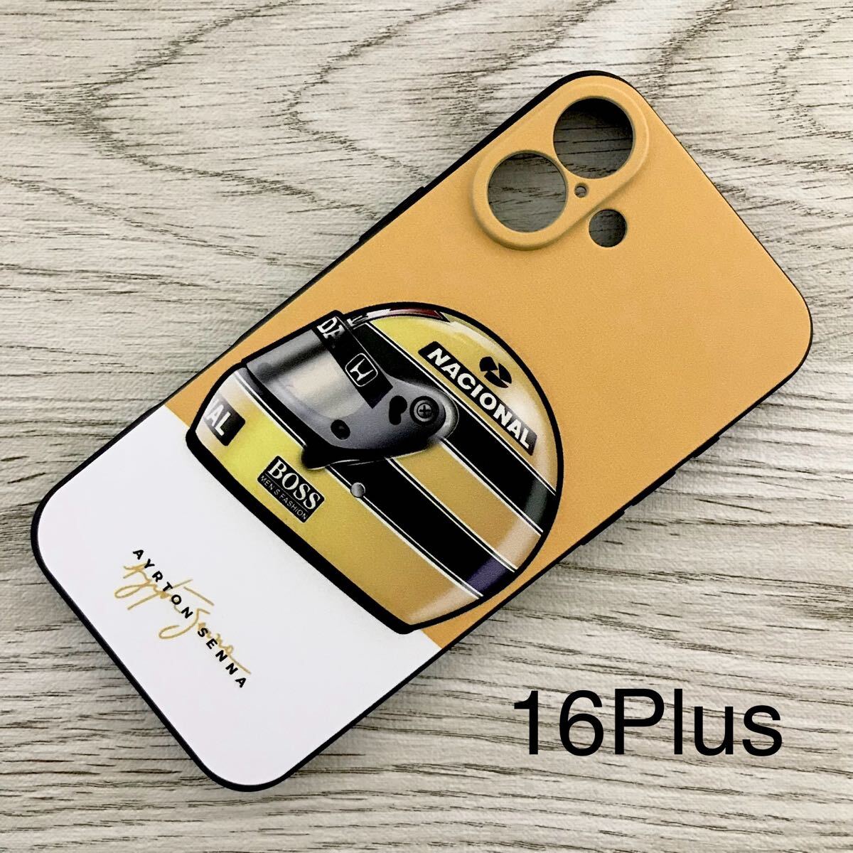 アイルトン・セナ ヘルメット iPhone 16 Plus ケース F1 マクラーレン ロータス ホンダ ブラジル スマホ拍卖