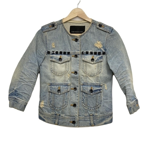 ダブルスタンダードクロージング DOUBLE STANDARD CLOTHING Gジャン/デニムジャケット - ライトブルー×ベージュ レディース ジャケット拍卖
