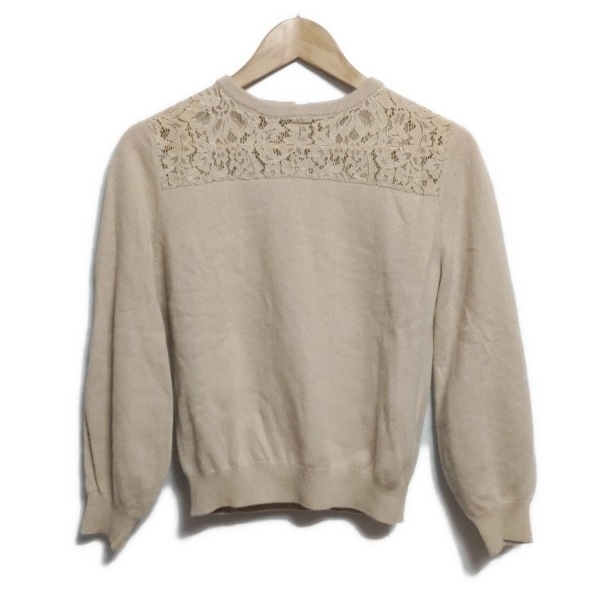 グレースコンチネンタル GRACE CONTINENTAL 長袖セーター/ニット サイズ36 S - ベージュ レディース クルーネック/レース トップス拍卖