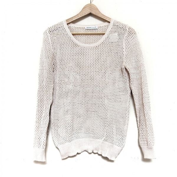 シーバイクロエ SEE BY CHLOE 長袖セーター/ニット サイズUSA 4 - ライトピンク レディース クルーネック/メッシュ トップス拍卖