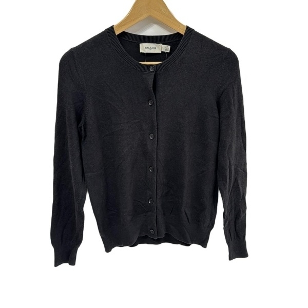 コーチ COACH カーディガン サイズXS - 黒×マルチ レディース 長袖 トップス拍卖
