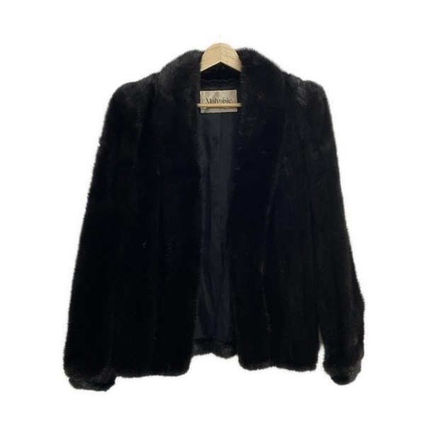 マルヴォワジー Malvoisie サイズ11 M - ミンク 黒 レディース 毛皮/長袖/ネーム刺繍/秋/冬 美品 コート拍卖