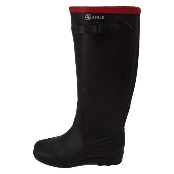 エーグル AIGLE レインブーツ 37 - 黒×レッド レディース 靴拍卖
