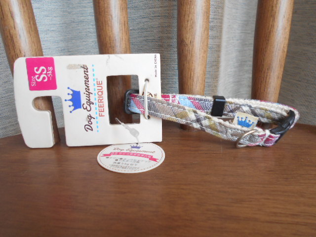 フェリーク マドラスチェックカラー 首輪 レッド/ブラウン SS ~5kg チワワ ヨーキー マルチーズ等拍卖