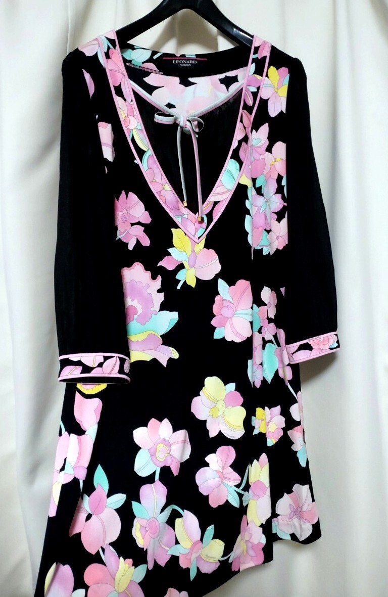 【極美品】レオナール シースルースリーブ チュニック 38拍卖