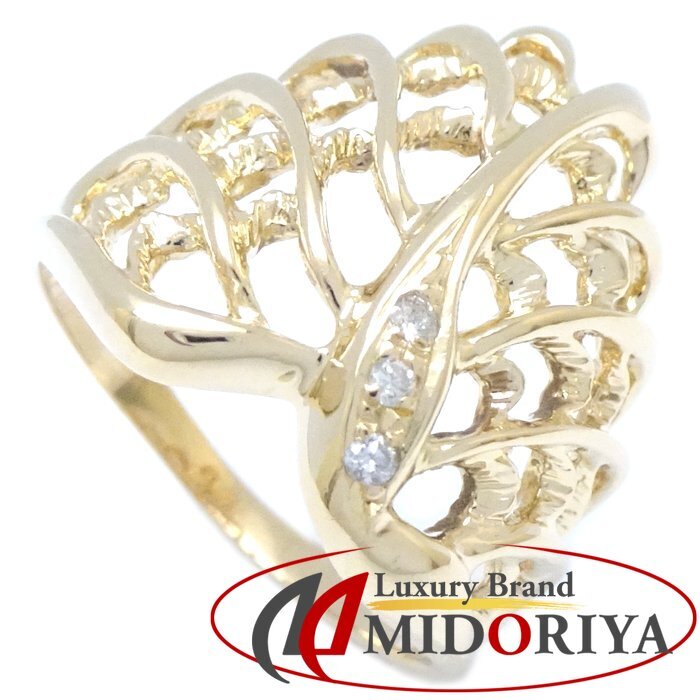 デザイン リング 指輪 ダイヤモンド0.03ct 10.5号 K18YG イエローゴールド/65047【中古】拍卖