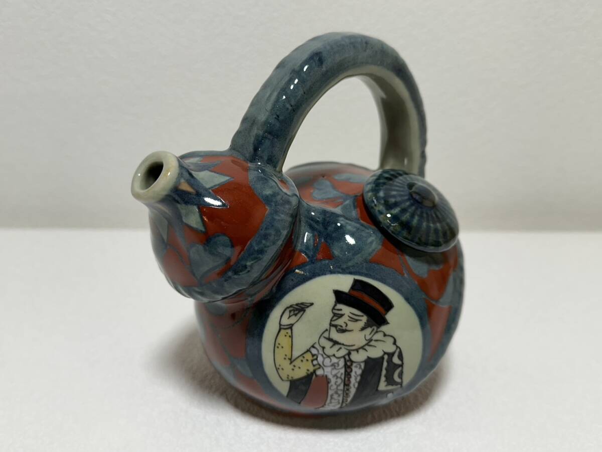 ・ 水差し 【rry681 有田焼 円左衛門 円左ェ門 色絵 南蛮人 ラッタン人 水注 江戸 幕末 明治 大正 昭和 古美術 骨董 時代物 レトロ】拍卖