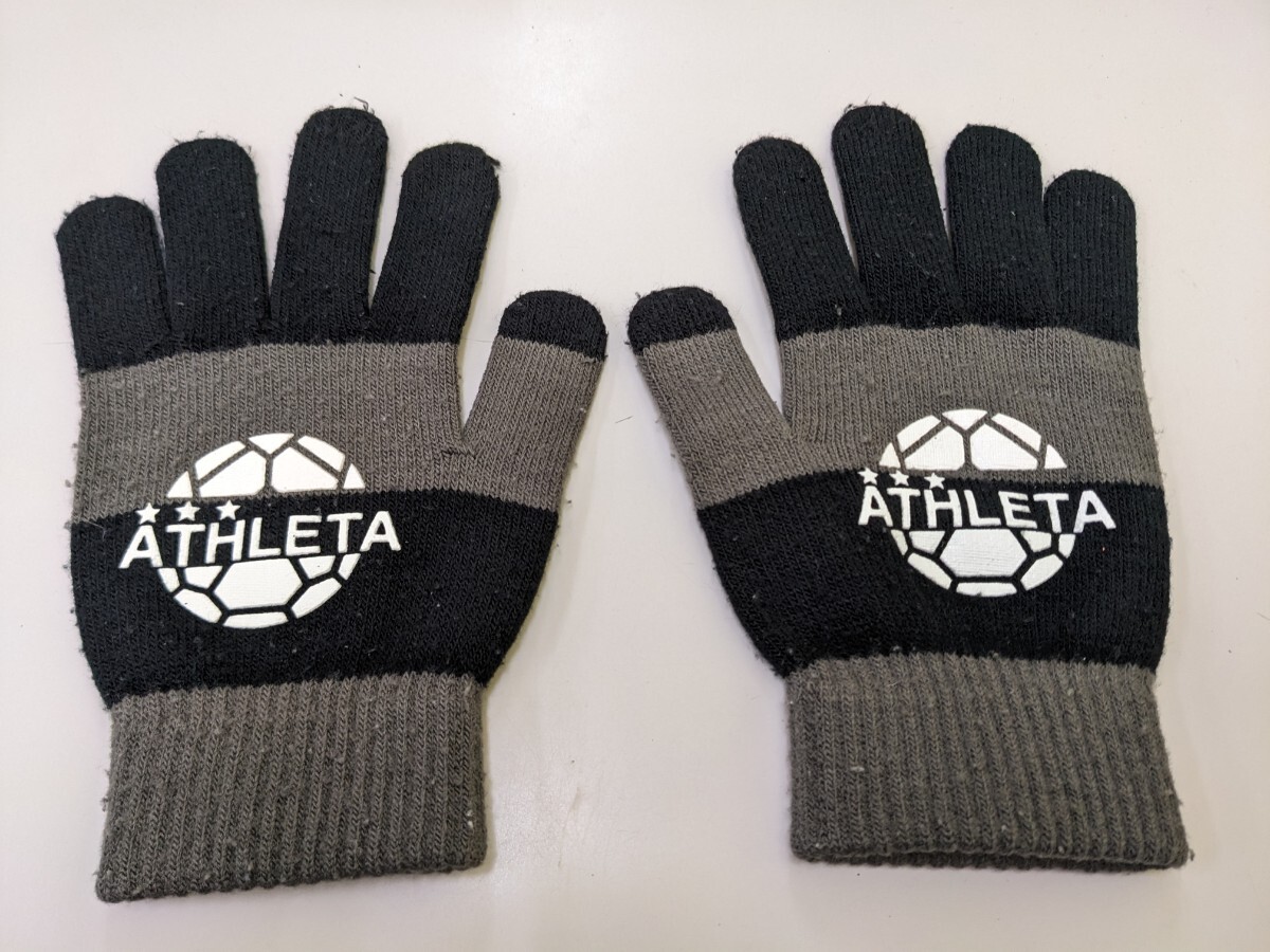 ATHLETA アスレタ 手袋 グローブ ニット手袋 ニット 黒 ブラック サッカー フットサル拍卖