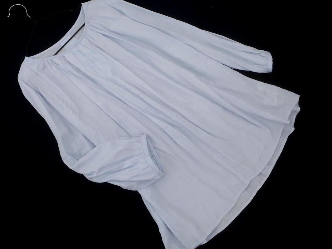 ネコポスOK ALPHACUBIC アルファキュービック ドット ブラウス シャツ size9/水色 ■◇ ☆ fcb4 レディース拍卖