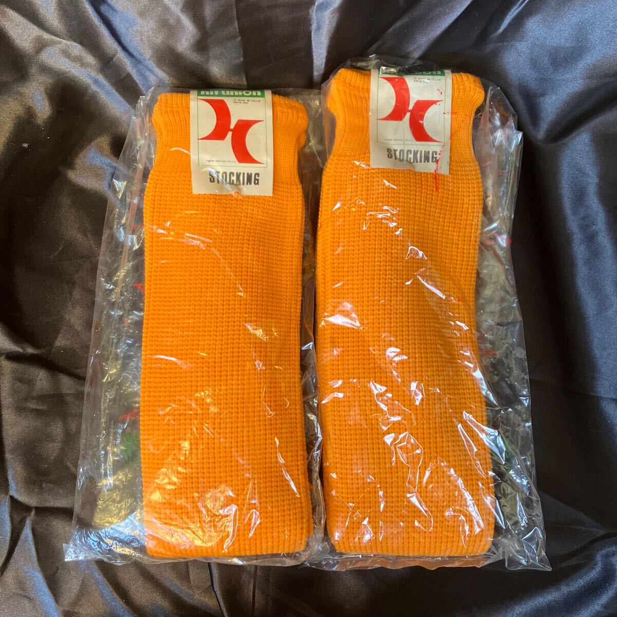 ヒットユニオン 野球ソックス オレンジ 新品未使用品 2点セット拍卖