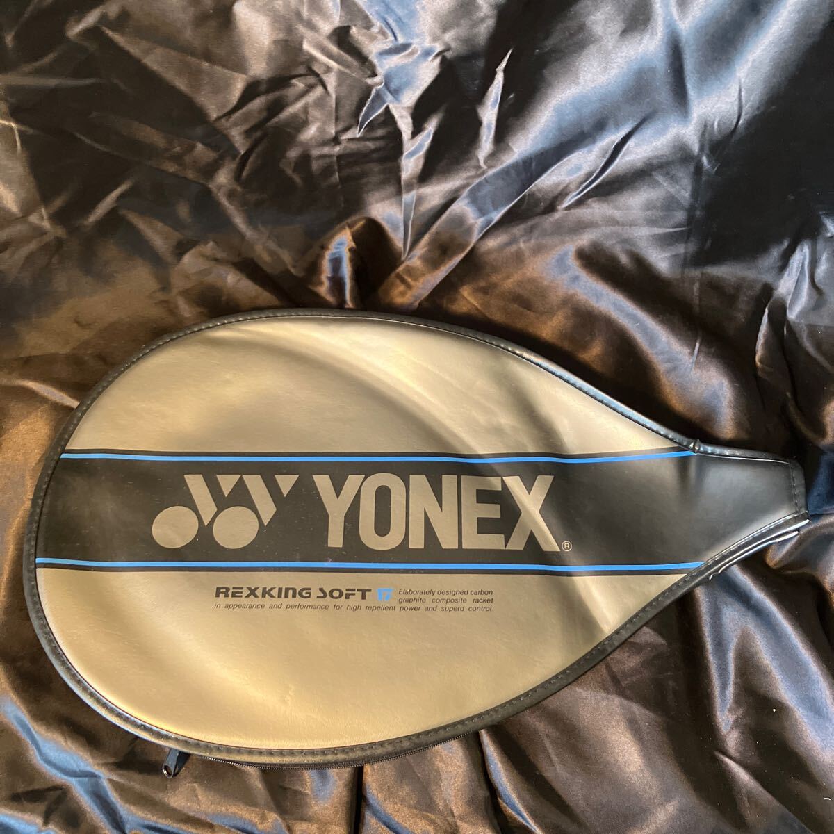 YONEX バトミントンラケットカバー ビンテージ品 シルバー×ブルー拍卖