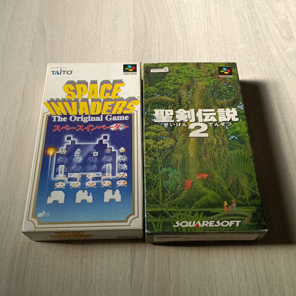 ◯ソフト無し SFC スペースインベーダー 聖剣伝説 2 箱説のみ  何本でも同梱OK◯拍卖