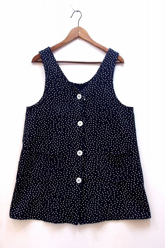 【Kurihara Harumi 栗原はるみ】 キルティング エプロン 水玉 L ネイビー kz4822217376拍卖