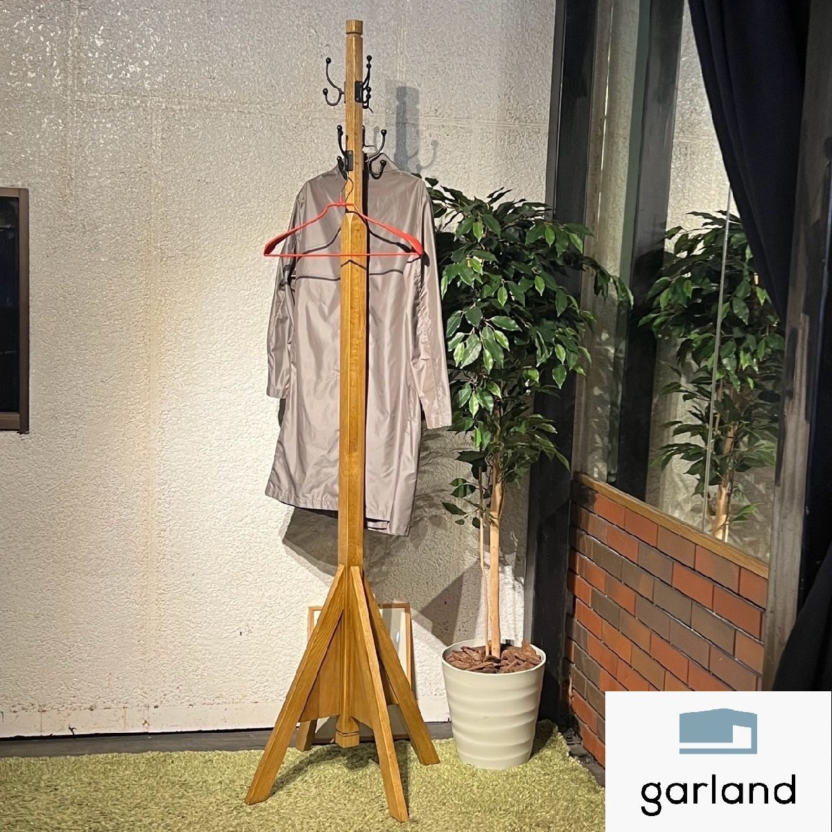 Knot antiques ノットアンティークス タワー コートラック オーク材 コートハンガー ポールスタンド 洋服 収納家具 クラッシュゲート関家具拍卖