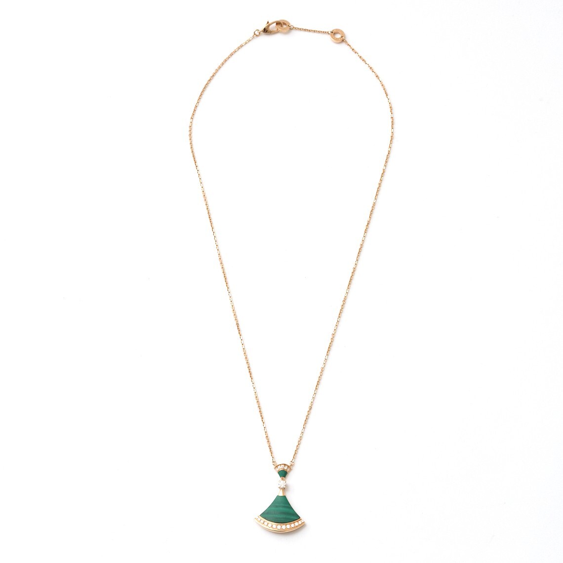 BVLGARI ブルガリ ディーヴァ ドリーム ネックレス 351143 ペンダント K18PG×ダイヤモンド×マラカイト ピンクゴールド×グリーン 小物拍卖